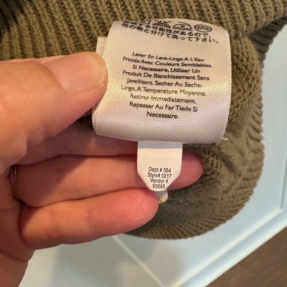 Eddie Bauer Cotton Knit Henley Sweater Men XL Olive Green Rib Collar Outdoor Y2K - Picture 10 of 12